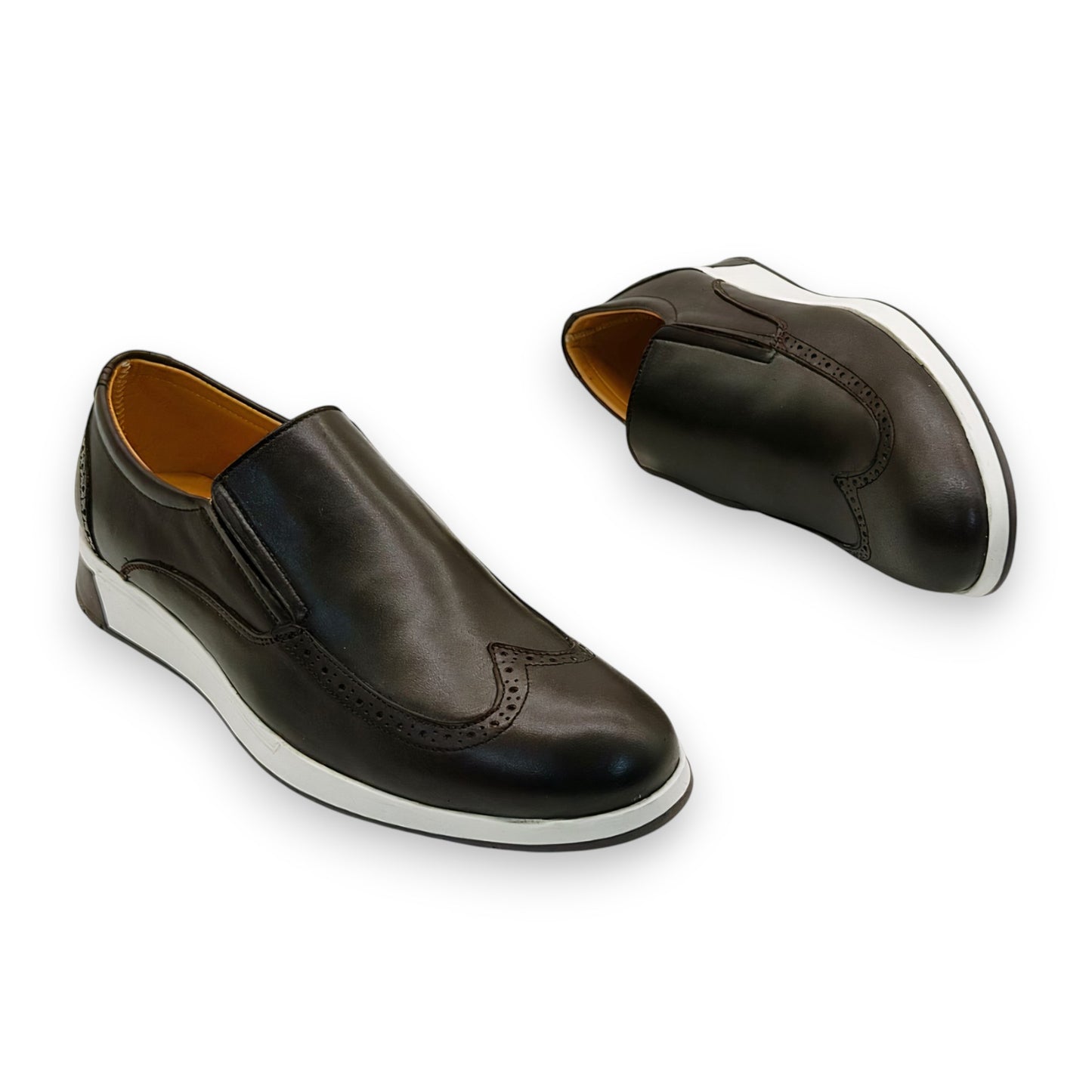 Mocassins Richelieu pour Homme en Cuir Marron – plus Ceinture en Cuir Offerte