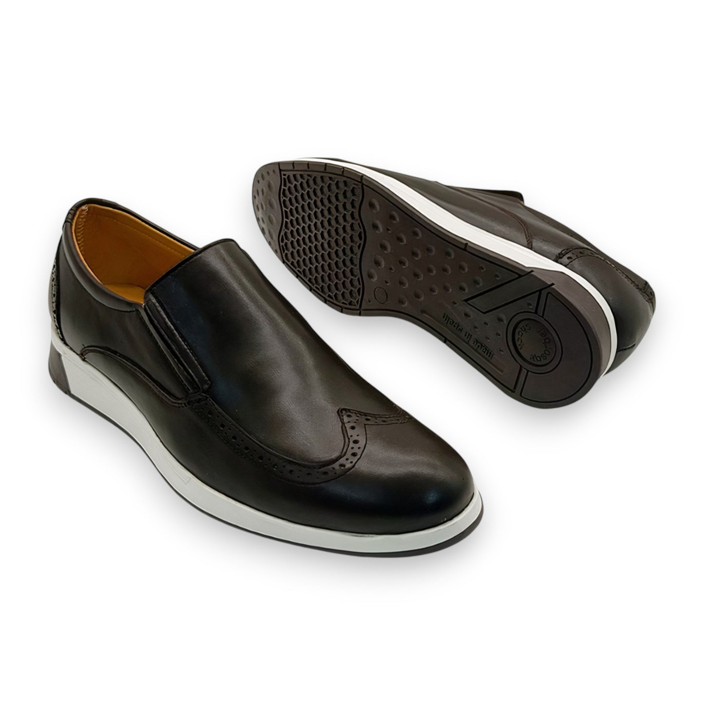 Mocassins Richelieu pour Homme en Cuir Marron – plus Ceinture en Cuir Offerte