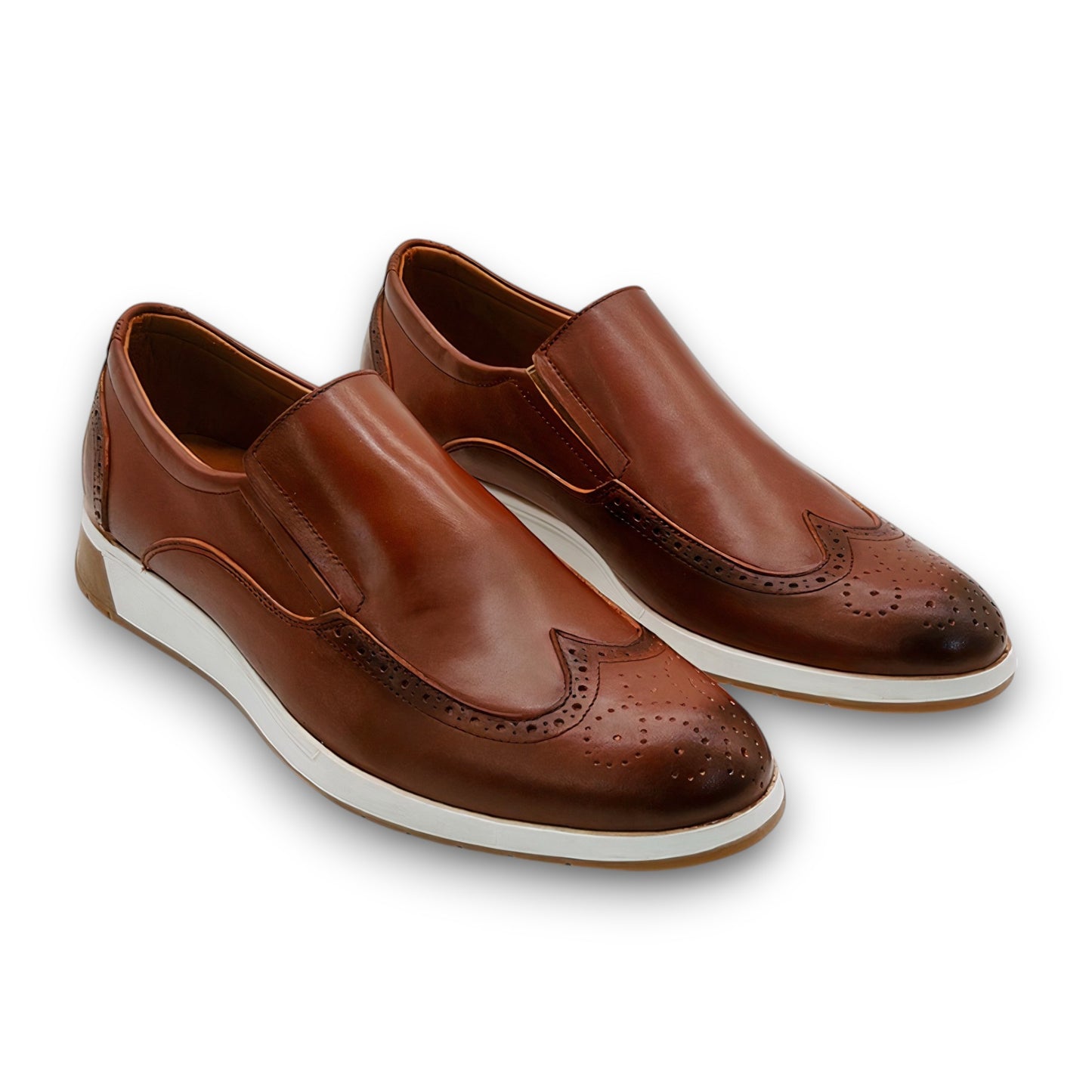 Mocassins Richelieu pour Homme en Cuir Marron – plus Ceinture en Cuir Offerte