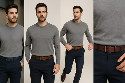 Ceinture en Cuir Véritable – Élégance Artisanale de Fès